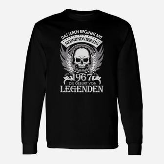 Vintage 1967 Legenden Geburt Langarmshirts, Totenkopf Design - Seseable