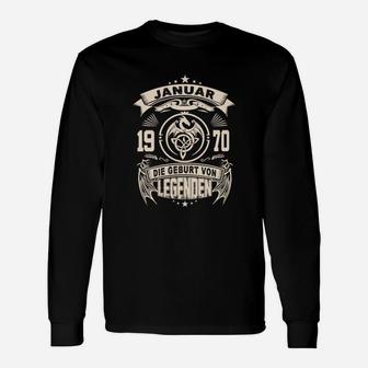 Vintage 1970 Geburt von Legenden Langarmshirts, Januar Edition für Erwachsene - Seseable