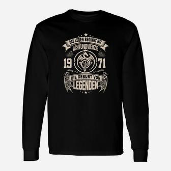 Vintage 1971 Geburtsjahr Legenden Langarmshirts, Retro Design Tee - Seseable