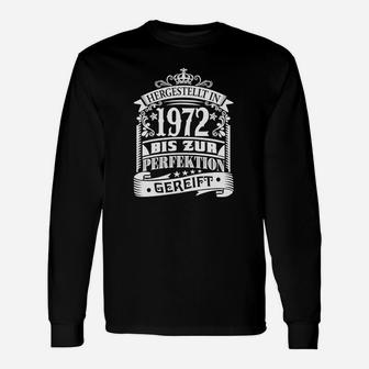 Vintage 1972 Perfektions-Jahrgang Langarmshirts, Retro Geburtstagsdesign - Seseable