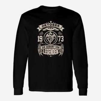 Vintage 1973 Legenden Langarmshirts, Oktober Geburtstagsedition - Seseable