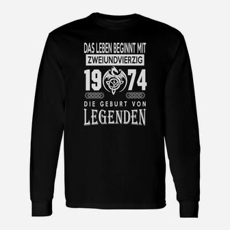 Vintage 1974 Geburtsjahr Legendäres Langarmshirts, Retro Design - Seseable