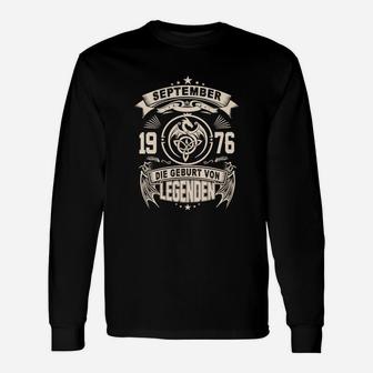 Vintage 1976 Geburt von Legenden Schwarzes Herren Langarmshirts, Retro Design - Seseable