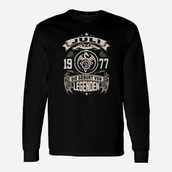 Vintage 1977 Geburt von Legenden Schwarzes Tee, Retro Jahrgang Design Langarmshirts - Seseable