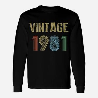 Vintage 1981 40th Birthday Men Women Long Sleeve T-Shirt - Seseable