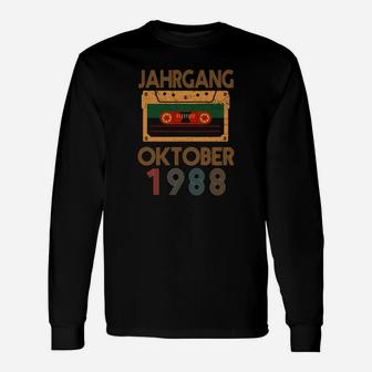 Vintage 1988 Kassette Geburtsjahrgang Langarmshirts, Retro Musik Fan Tee - Seseable