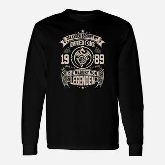 Vintage 1989 Geburtstags-Langarmshirts, Retro-Stil für 30-Jährige Legenden - Seseable