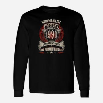 Vintage 1990 Geburtsjahr Perfektion Langarmshirts für Herren, Retro Design - Seseable