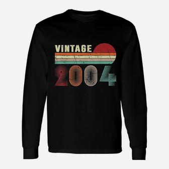 Vintage 2004 18 Years Old Boys And Girls 18th Birthday Long Sleeve T-Shirt - Seseable
