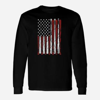 Vintage American Flag Baseball Long Sleeve T-Shirt - Seseable