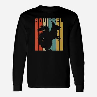 Vintage Animal Earth Day Retro Squirrel Long Sleeve T-Shirt - Seseable