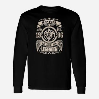 Vintage April 1986 Legenden Langarmshirts zum Geburtstag, Retro Design - Seseable