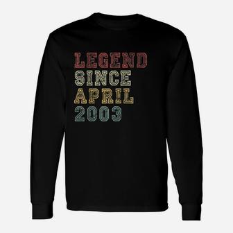Vintage April 2003 Retro 19 Years Old 19th Birthday Long Sleeve T-Shirt - Seseable