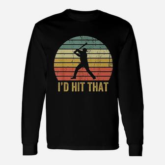 Vintage Baseball Player Long Sleeve T-Shirt - Seseable