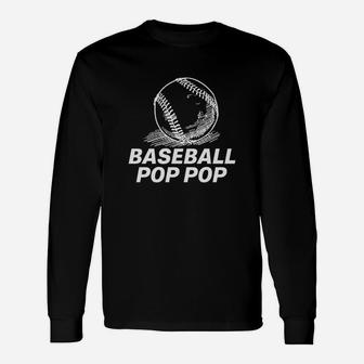 Vintage Graphic Baseball Pop Pop Long Sleeve T-Shirt - Seseable