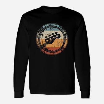 Vintage Bass Guitar Headstock For Bassist And Bass Player Long Sleeve T-Shirt - Seseable