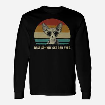 Vintage Best Sphynx Cat Dad Ever Shirts T-shirt Long Sleeve T-Shirt - Seseable