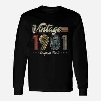 Vintage Birthday Original Part 1981 40th Long Sleeve T-Shirt - Seseable