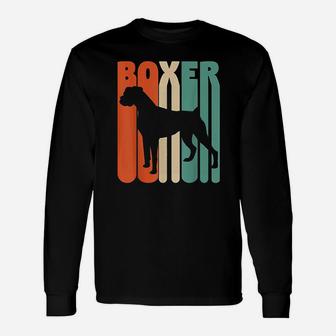 Vintage Boxer For Dog Lover Dog Owner Retro Boxer Long Sleeve T-Shirt - Seseable