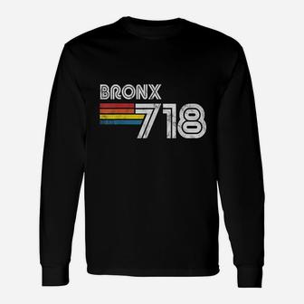 Vintage Bronx Proud 718 New York City State Long Sleeve T-Shirt - Seseable