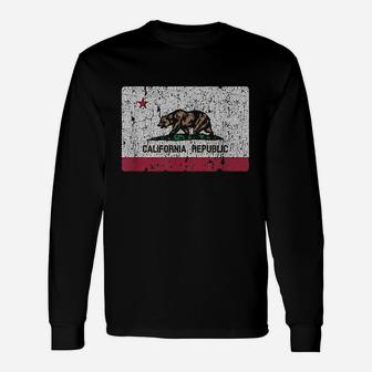 Vintage California Flag Long Sleeve T-Shirt - Seseable