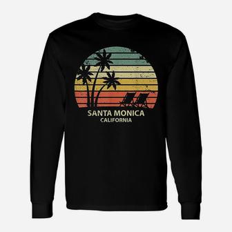 Vintage California Santa Monica Beach Cool Retro Long Sleeve T-Shirt - Seseable