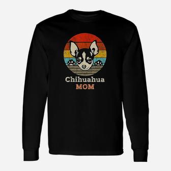 Vintage Chihuahua Mom Dog Mom Vintage Long Sleeve T-Shirt - Seseable