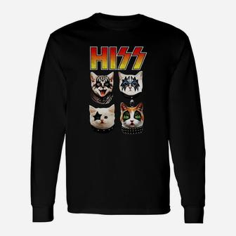 Vintage Concert Hiss Metal Rock Kitties Cats Long Sleeve T-Shirt - Seseable