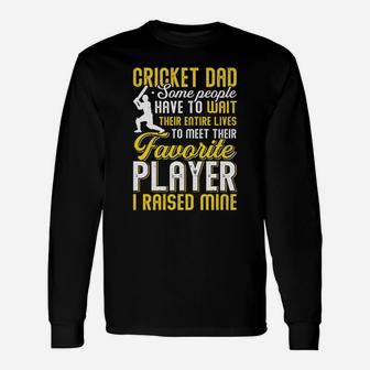 Vintage Cricket Dad, My Favorite Cricket Player Calls Me Son Long Sleeve T-Shirt - Seseable