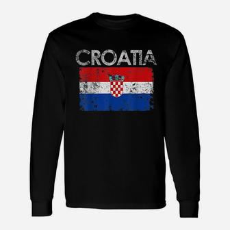 Vintage Croatia Long Sleeve T-Shirt - Seseable