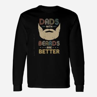 Vintage Dads With Beards Are Better Long Sleeve T-Shirt - Seseable