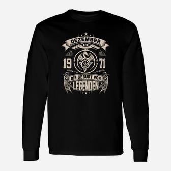 Vintage Dezember 1971 Geburt von Legenden Langarmshirts, Retro Geburtstags-Langarmshirts - Seseable