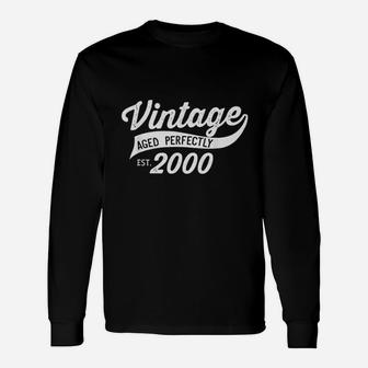 Vintage Est 2000 22nd Birthday 22 Years Old Birthday Long Sleeve T-Shirt - Seseable
