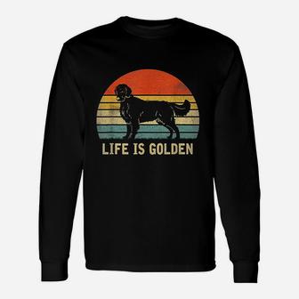 Vintage Golden Retriever Dog Life Is Golden Long Sleeve T-Shirt - Seseable