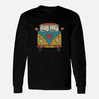 Vintage Hippie Bus Cute Van T-shirt Long Sleeve T-Shirt - Seseable