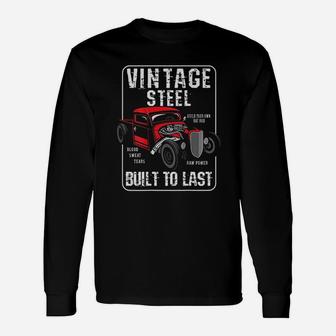 Vintage Hot Rod Built To Last Long Sleeve T-Shirt - Seseable