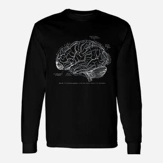 Vintage Human Anatomy Brain Long Sleeve T-Shirt - Seseable