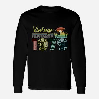 Vintage January 1979 42ndears Old Birthday Long Sleeve T-Shirt - Seseable