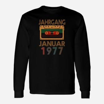 Vintage Kassettentape Januar 1977 Geburtstags-Langarmshirts, Retro Design - Seseable