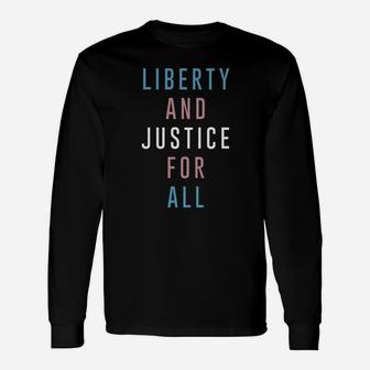 Vintage Tshirt For Liberty And Justice For All Long Sleeve T-Shirt - Seseable