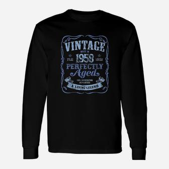 Vintage Made In 1958 Classic 63rd Birthday Living Legend Long Sleeve T-Shirt - Seseable