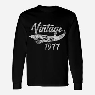 Vintage Made In 1977 Birth Year 1970s Long Sleeve T-Shirt - Seseable