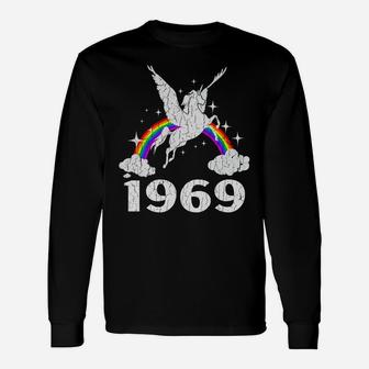 Vintage Magical Unicorn 1969 Birthday Long Sleeve T-Shirt - Seseable