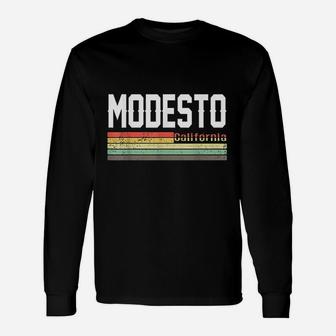 Vintage Modesto California Ca Long Sleeve T-Shirt - Seseable