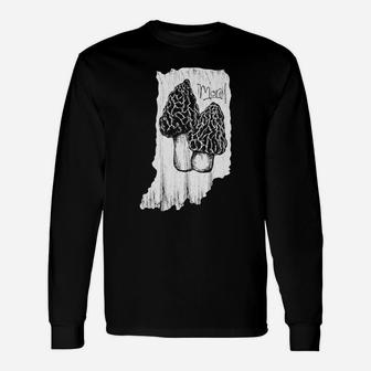 Vintage Morel Mushroom Hunting Picking Morchella Mushrooms Long Sleeve T-Shirt - Seseable