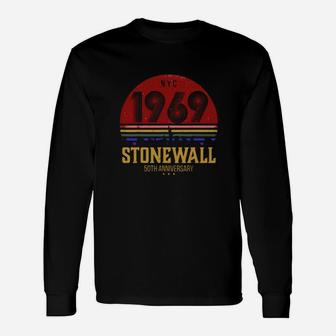 Vintage Rainbow Stonewall 1969 Nyc Lgbtq Rights Gay Pride Shirt Long Sleeve T-Shirt - Seseable
