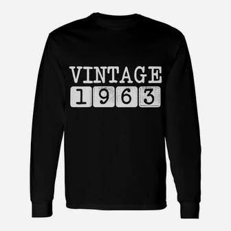 Vintage Retro 1963 59th Birthday 59 Years Old Long Sleeve T-Shirt - Seseable