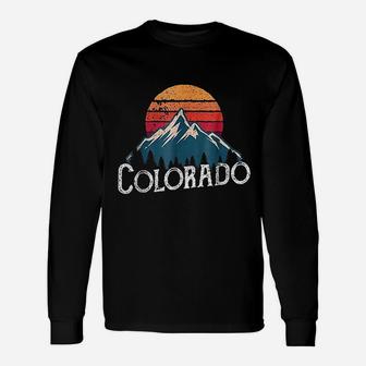 Vintage Retro Colorado Co Mountains Outdoor Wildness Long Sleeve T-Shirt - Seseable