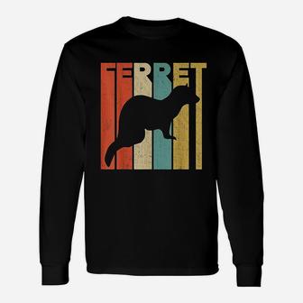 Vintage Retro Ferret Long Sleeve T-Shirt - Seseable