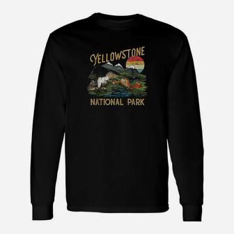 Vintage Retro Yellowstone National Park Long Sleeve T-Shirt - Seseable